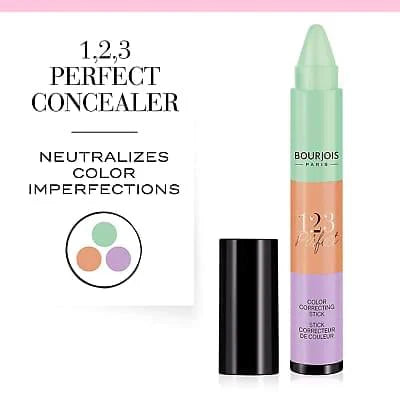 BOURJOIS 123 Perfect Color Correcting Stick Creamy Concealer - 3 Colours