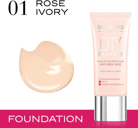 Bourjois City Radiance Foundation 01 Rose Ivory